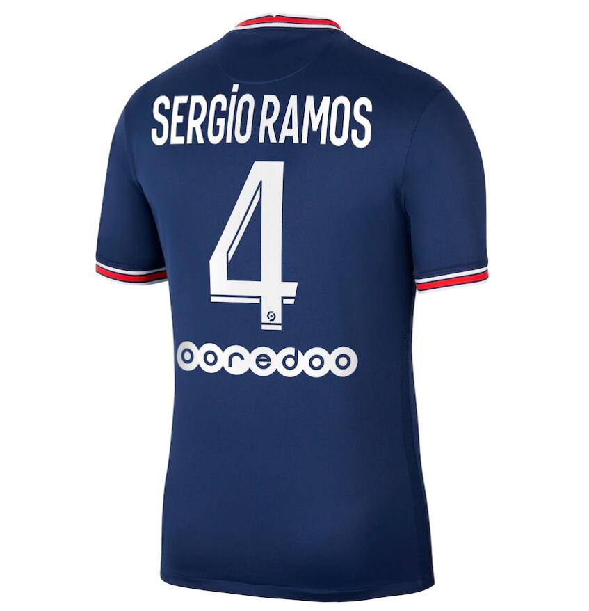 2021/22 Maillot PSG Domicile Home Kit Soccer Jersey with Sergio Ramos 4 printing